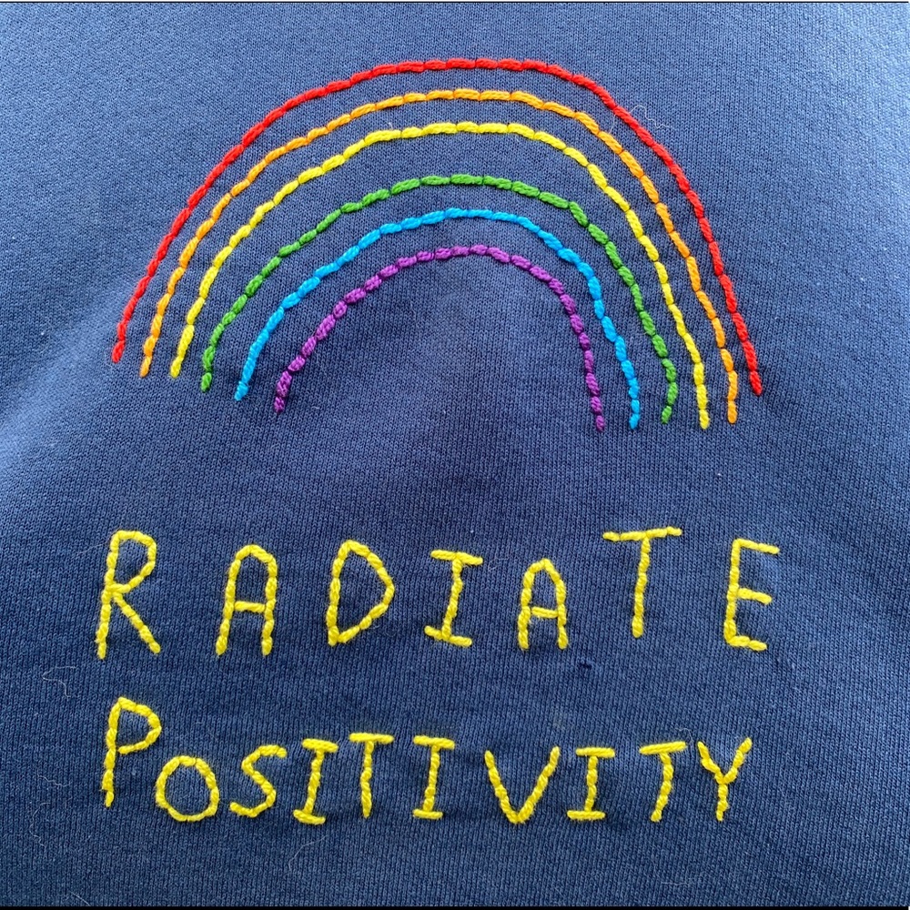 handmade embroidered crew neck